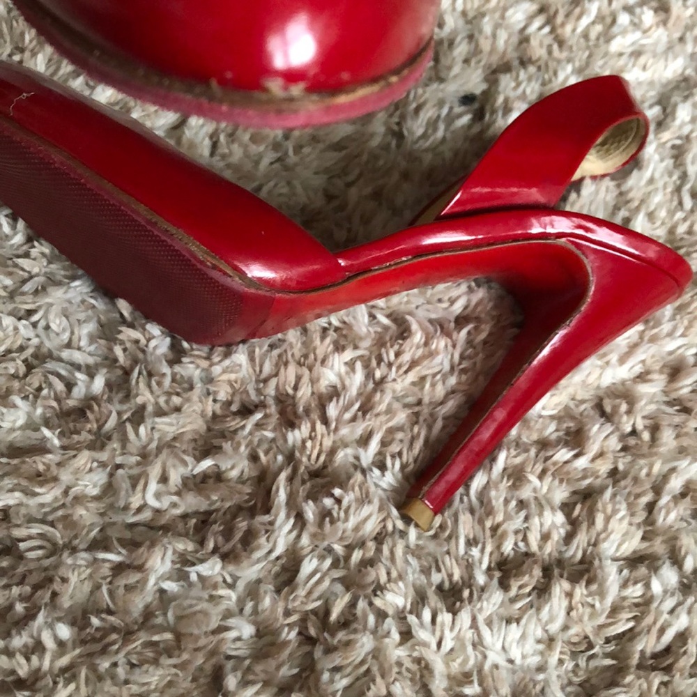 Red Sling Back Christian Louboutin Heels - Picture 7 of 8